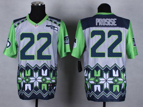 Nike Seahawks #22 C. J. Prosise Grey Men's Stitched NFL Elite Noble Fashion Jersey - Click Image to Close